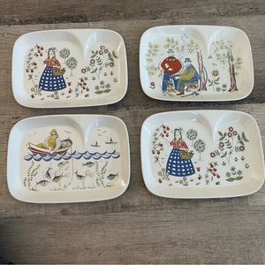 Hand - painted and designed by Turid Gramstad Oliver in the 1960's. VERY RARE